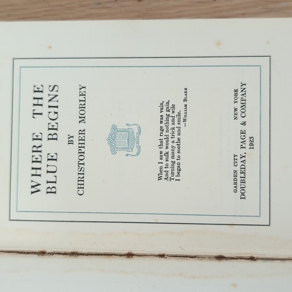 First Edition, Where the Blue Begins by Christopher Morley - Picture 1 of 8